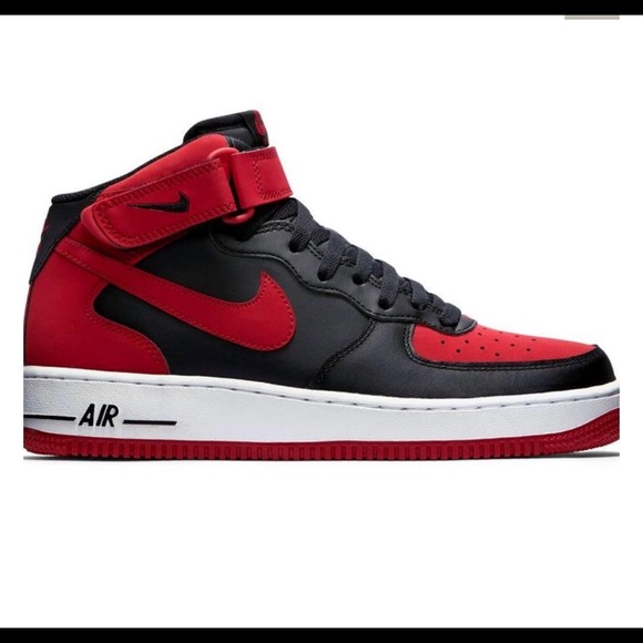 mens black and red air force 1